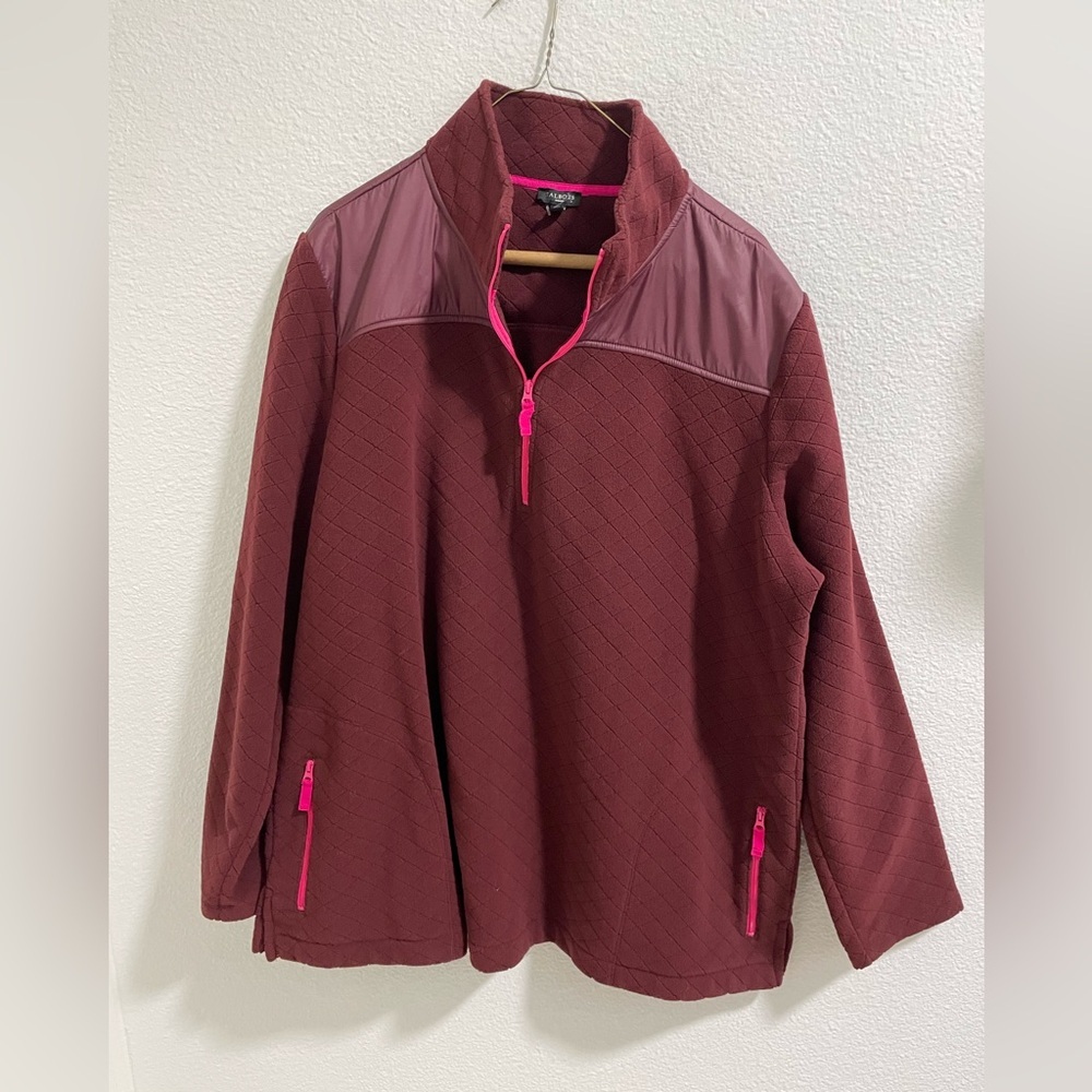 Talbots Maroon Pullover with pink accents